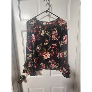 Ambiance Women's  Pullover Long Sleeve Top Women's Medium Casual Boho